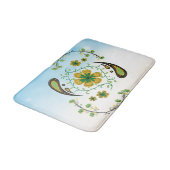 Taiji Flower – Green & Yellow Botanical Art バスマット (アングル)