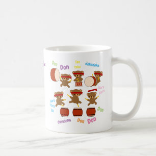 Taikoのギフトパーソナライズなかわいいドラムをたたくくまのマグ コーヒーマグカップ