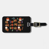 Taikoを遊んでいるTaikoのドラムギフトIDのラベルのかわいいくま ラゲッジタグ (正面横)