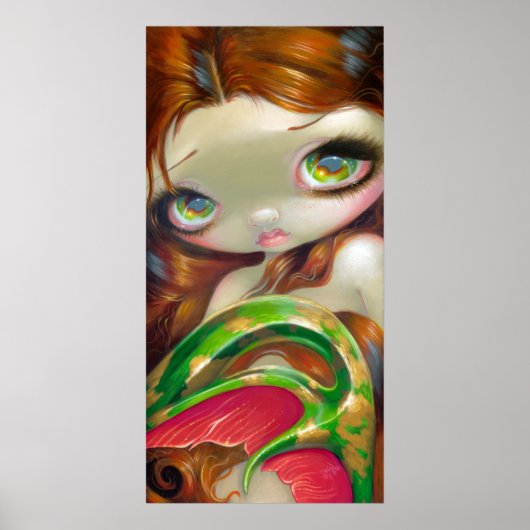 Tail of Mossy金ゴールドアートプリント大目マーメイド ポスター (正面)