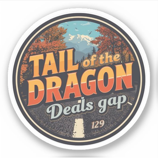 Tail of the Dragon Deals 318 curves road trip  シール (正面)