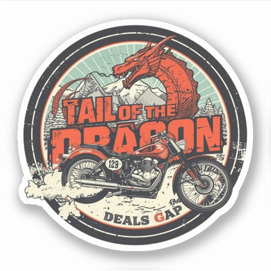 Tail of the Dragon Deals Gap Motorcycle road trip  シール (正面)