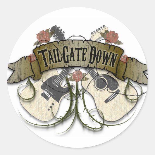 Tailgate Downスタンプ ラウンドシール (正面)
