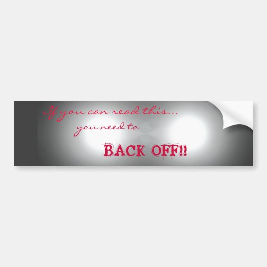Tailgaterの警告 バンパーステッカー (正面)