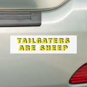 Tailgatersはヒツジの黄色および黒い広いです バンパーステッカー (車上)