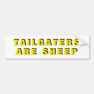 Tailgatersはヒツジの黄色および黒い広いです バンパーステッカー