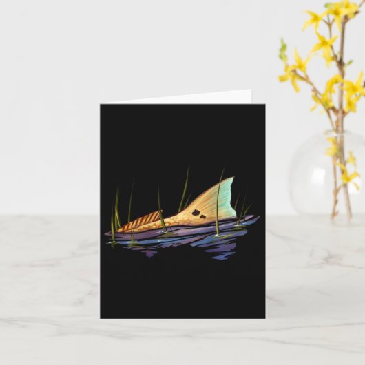 Tailing Redfish Red Drum Fish Shirt Redfish Tail  カード (黄色い花)