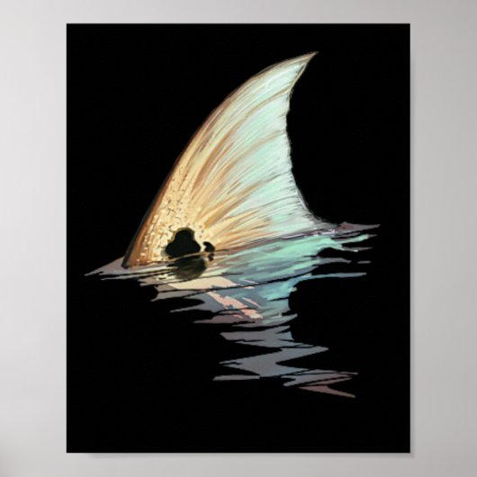 Tailing Redfish Redfish Tail Red Drum Fish Shirt ポスター (正面)