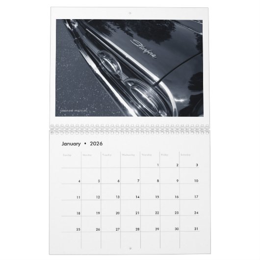 Taillights 2026 Classic Car Calendar カレンダー (1月 2026)