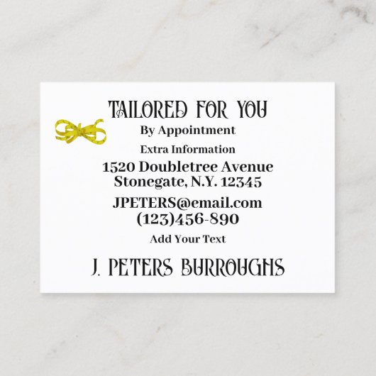 Tailor Sewing 名刺 (裏面)