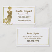 Tailr Dressmakerスタイリッシュ金ゴールド 名刺 (正面/裏面)