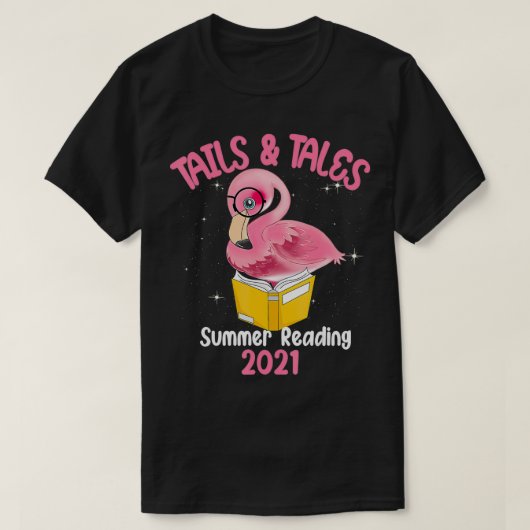 Tails and Tales Summer 読's 2021 Flamingo Book Tシャツ (デザイン正面)