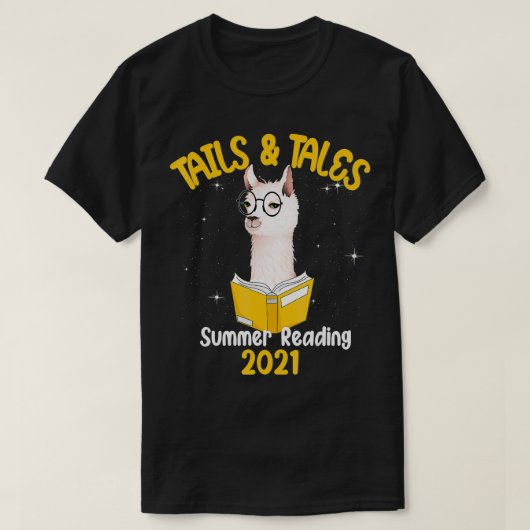 Tails And Tales Summer 読's 2021 Llama Book Lov Tシャツ (デザイン正面)
