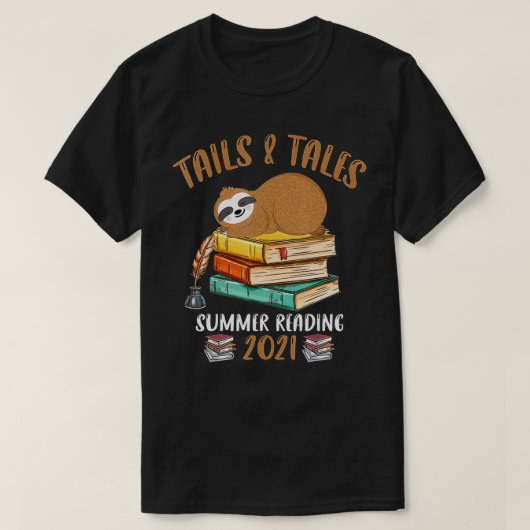 Tails And Tales Summer 読's 2021 Sloth Book Lov Tシャツ (デザイン正面)