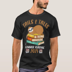 Tails And Tales Summer 読's 2021 Sloth Book Lov Tシャツ