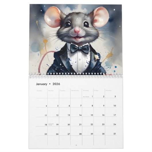 Tails and Tuxedos 2026 Calendar Classy Creatures カレンダー (1月 2026)