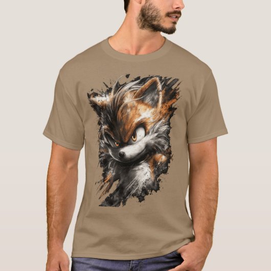 Tails Miles from Sonic the Hedgehog Badass Print D Tシャツ (正面)
