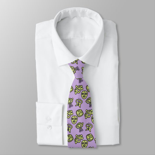 Taino Masks Tie lavender ネクタイ (タイ)