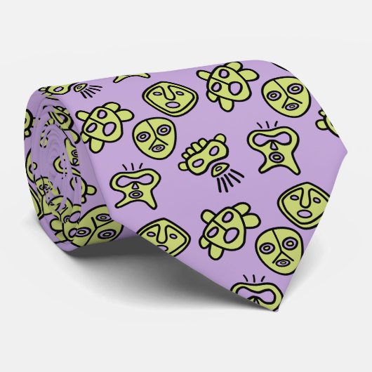 Taino Masks Tie lavender ネクタイ (ロール)