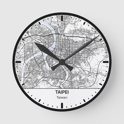 Taipei Clock City Line Art ラウンド壁時計 (正面)
