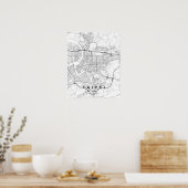 Taipei Minimalist Map (Black & White) ポスター (キッチン)