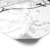 Taipei Minimalist Map (Black & White) ポスター (角)