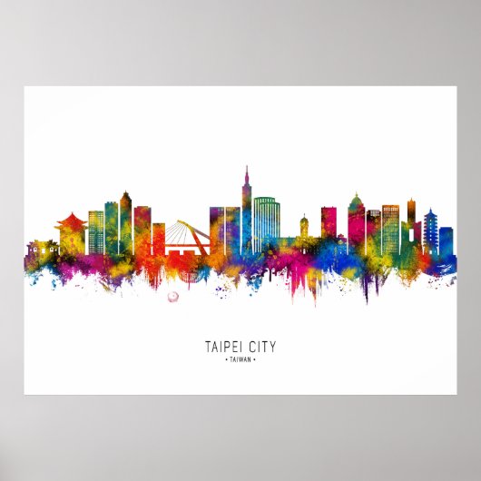 Taipei Taiwan Skyline ポスター (正面)