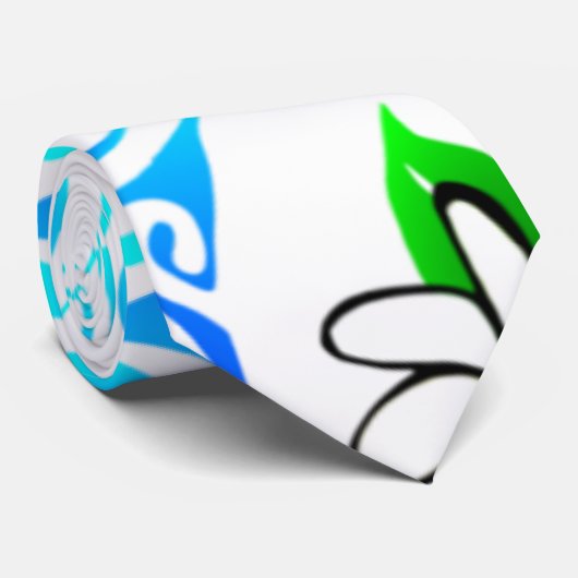 TAITIARE (Bleu) sur fond blanc ネクタイ (ロール)