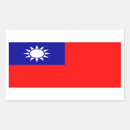 TAIWAN*国旗のシール 長方形シール