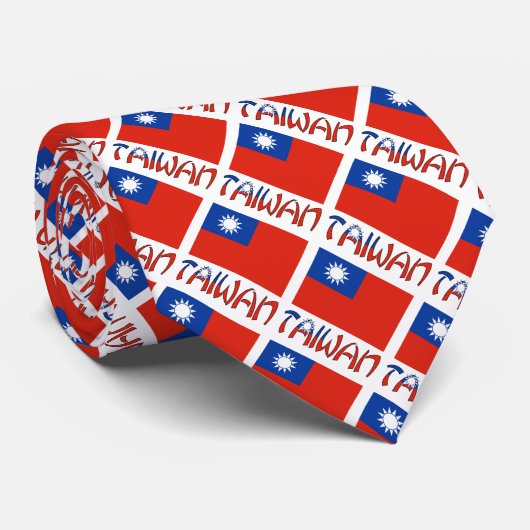Taiwan and Taiwanese Flag Tiled with Your Name ネクタイ (ロール)