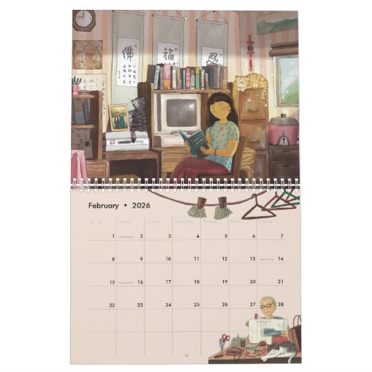 Taiwan Calendar カレンダー (2月 2026)