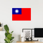 Taiwan National Flag Republic of China, Asia flags ポスター (ホームオフィス)