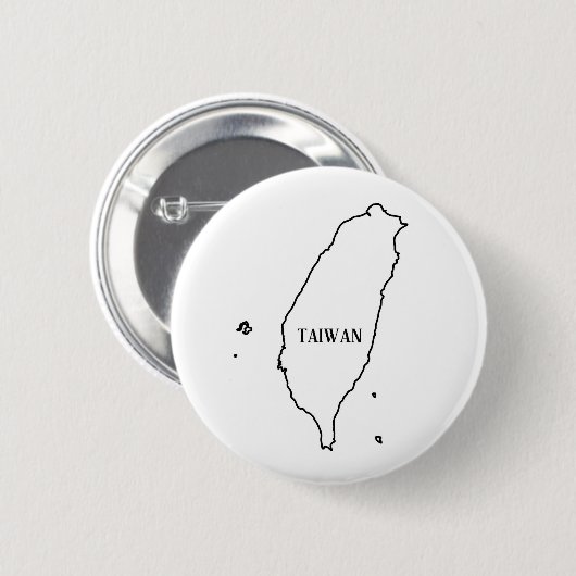 Taiwan Outline Map 缶バッジ (正面&裏面)