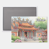 Taiwan Tainan Temple Travel マグネット (正面/裏面)