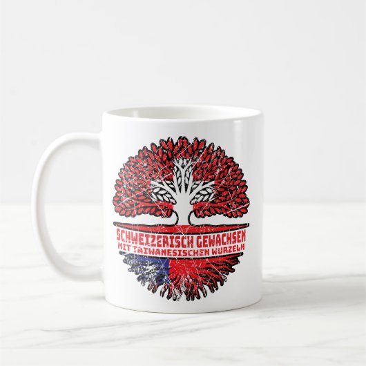 Taiwan Taiwanisch Schweizer Schweiz Baum Wurzel コーヒーマグカップ (左)