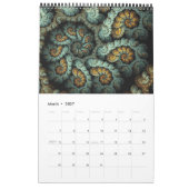 "Taiyou"の螺線形のフラクタル カレンダー (3月 2027)