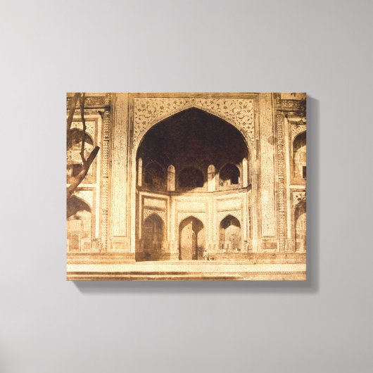 Taj Mahalの外で、おそらく'図解入りの、写真付きのPhで キャンバスプリント (正面)