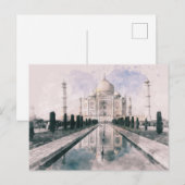 Taj Mahal，インド シーズンポストカード (正面/裏面)