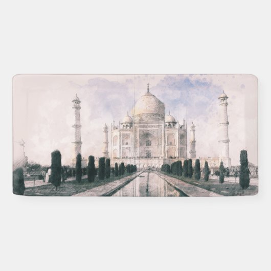 Taj Mahal，インド 横断幕 (横)