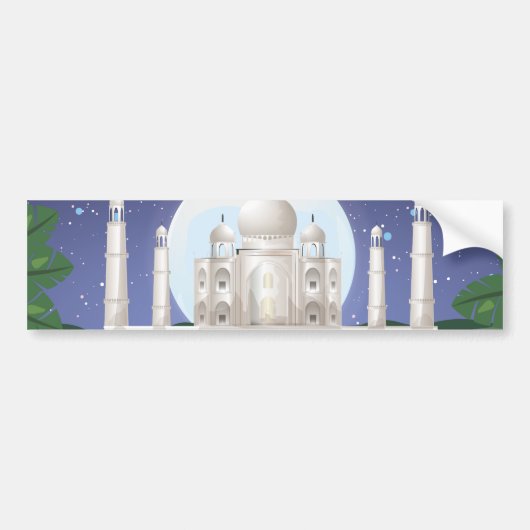 taj mahal バンパーステッカー (正面)