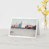 Taj Mahal、Agra、Hiroshi Yoshida、Woodcut カード (黄色い花)
