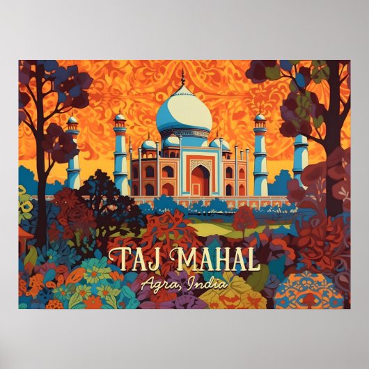 Taj Mahal Agra Indiaホームオフィスウォールアートポスター ポスター (正面)