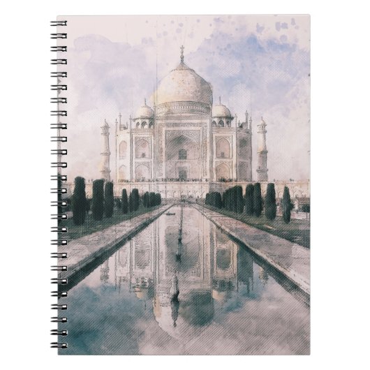 Taj Mahal, Agra, India Notebook - エレガント Travel ノートブック (正面)