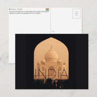 Taj Mahal, Agra, India Travel Postcard ポストカード
