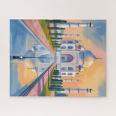 Taj Mahal India Travel Painting ジグソーパズル (横)