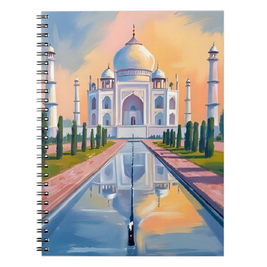 Taj Mahal India Travel Painting ノートブック (正面)