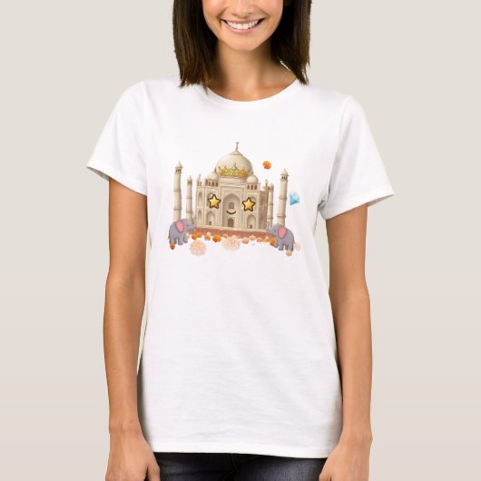 Taj Mahal Kawaii - Dreamy India Travel Design Tシャツ (正面)