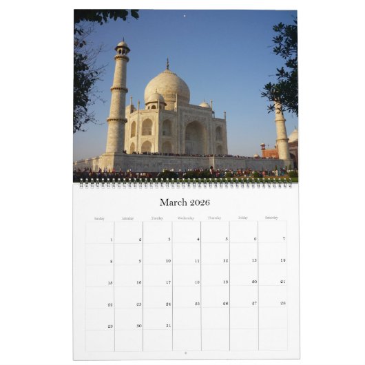 taj mahal large 2025 カレンダー (3月 2026)