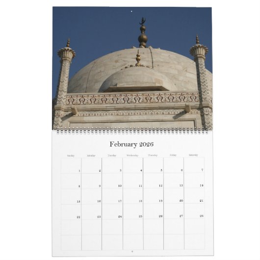 taj mahal large 2025 カレンダー (2月 2026)