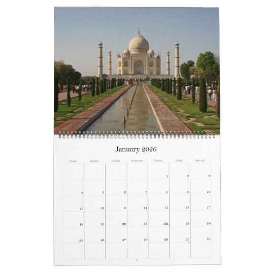 taj mahal large 2025 カレンダー (1月 2026)